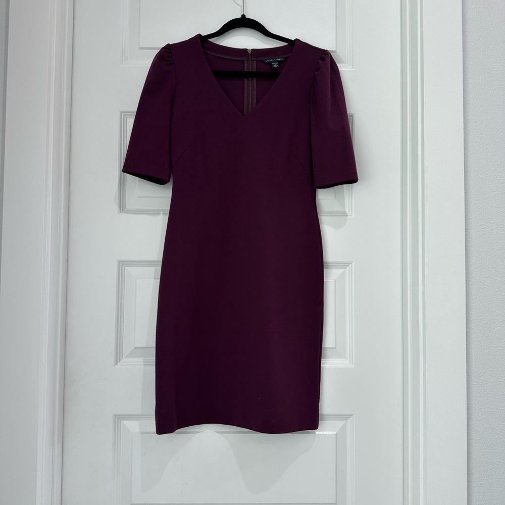 Elegant Purple‎ V-Neck Dress